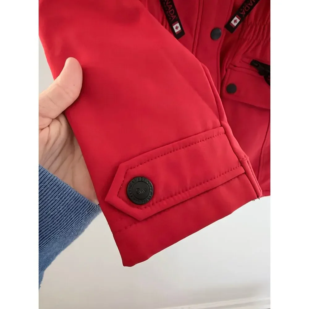 Canada Weather Gear Kids Red Softshell Jacket-Size L (14/16)